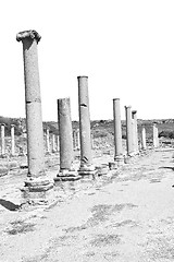 Image showing perge old construction in asia turkey the column  and the roman 