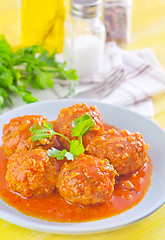 Image showing meat ball with tomato sauce