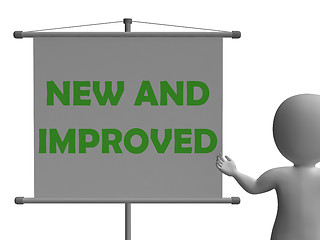 Image showing New And Improve Board Shows Innovation And Improvement