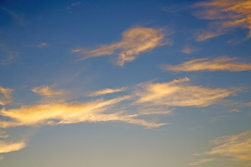 Image showing the sunrise in  colored sky  and abstract background