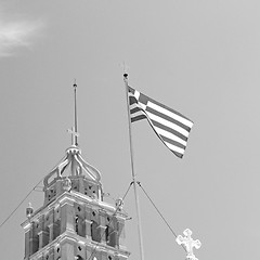 Image showing in paros cyclades greece flag