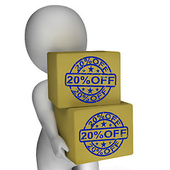 Image showing Twenty Percent Off Boxes Show 20 Reduced Price