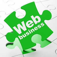 Image showing Web development concept: Web Business on puzzle background