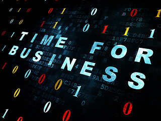 Image showing Finance concept: Time for Business on Digital background