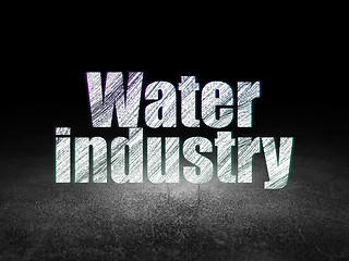 Image showing Industry concept: Water Industry in grunge dark room