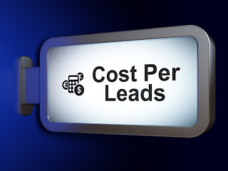 Image showing Finance concept: Cost Per Leads and Calculator on billboard background