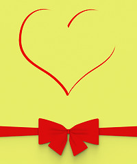 Image showing Heart With Bow Means Anniversary Present Or Marriage Gift