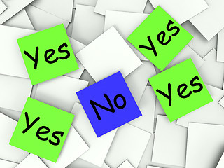 Image showing Yes No Post-It Notes Show Affirmative Or Negative