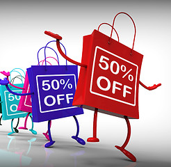 Image showing Fifty-Percent Off Bags Show Sales and 50 Discounts