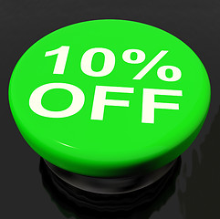 Image showing Ten Percent Button Shows Sale Discount Or 10 Off