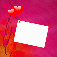 Image showing Heart Balloons On Note Shows Love Message Or Letter