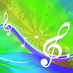 Image showing Treble Clef Background Shows Sound And Music