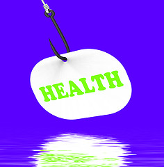 Image showing Health On Hook Displays Medical Care Or Wellbeing