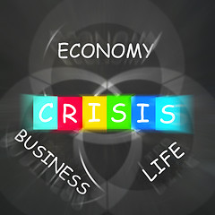 Image showing Business Life Crisis Displays Failing Economy or Depression