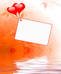 Image showing Heart Balloons On Note Displays Wedding Invitation Or Love Lette