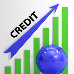 Image showing Credit Graph Means Financing Lending And Repayments