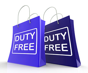 Image showing Duty Free Bag Represents Tax Exempt Discounts