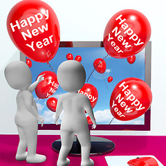 Image showing Happy New Year Balloons Show Online Celebration and Invitations