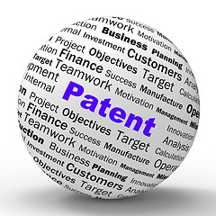 Image showing Patent Sphere Definition Shows Protected Invention Or Legal Disc