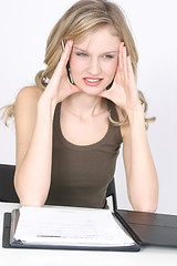 Image showing Businesswoman looking stressed
