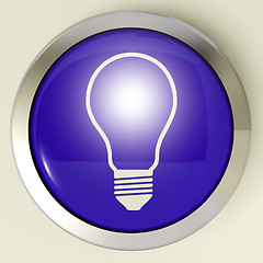Image showing Light bulb Button Means Bright Idea Innovation Or Invention