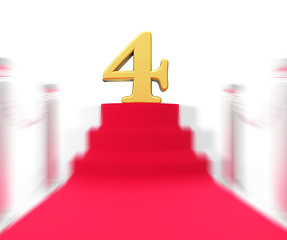 Image showing Golden Four On Red Carpet Displays Elegant Film Event Or Celebra