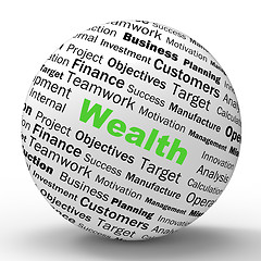 Image showing Wealth Sphere Definition Shows Fortune Or Accounting Treasure