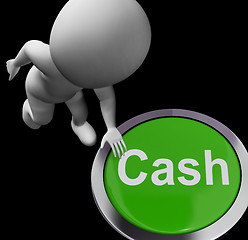 Image showing Cash Button Means Money Finances And Wealth