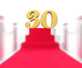 Image showing Golden Thirty On Red Carpet Displays Film Industry Anniversary E