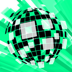 Image showing Modern Disco Ball Background Shows Vintage Pop Art Or Design