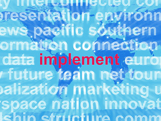 Image showing Implement Word Cloud Shows Implementing Or Executing A Plan