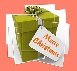 Image showing Merry Christmas Gift Displays Xmas And Seasons Greetings