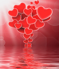 Image showing Bunch Of Hearts Displays Sweet Love Or Romantic Couple