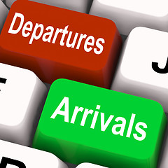 Image showing Departures Arrivals Keys Mean Travel And Vacation