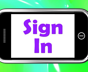 Image showing Sign In Phone Shows Log On Online