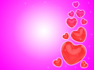 Image showing Hearts On Background Show Romantic Couple Or Dating