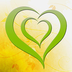 Image showing Green Heart Shows Environmental Care Or Eco Friendly