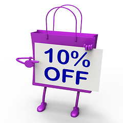 Image showing Ten Percent Reduced On Shopping Bags Shows 10 Promotions