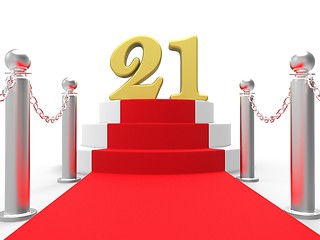 Image showing Golden Twenty One On Red Carpet Shows Entertainment Business Eve