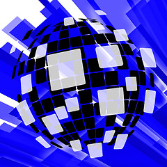 Image showing Modern Disco Ball Background Means Vintage Wallpaper Or Digital 