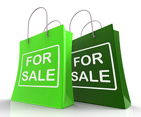 Image showing For Sale Bags Represent Retail Selling and Offers
