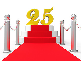 Image showing Golden Twenty Five On Red Carpet Shows Twenty Fifth Anniversary 