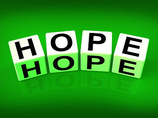 Image showing Hope Blocks Show Wishing Hoping and Wanting