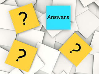 Image showing Questions Answers Post-It Notes Mean Inquiries And Solutions