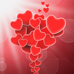 Image showing Bunch Of Hearts Means Sweet Love Or Romantic Couple