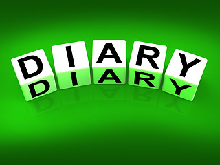 Image showing Diary Blocks Mean Journal Blog or Autobiographical Record