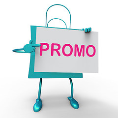 Image showing Promo Bag Shows Discount Reduction Or Save