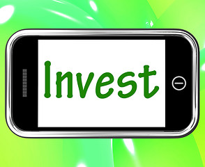 Image showing Invest Smartphone Shows Internet Investment And Returns