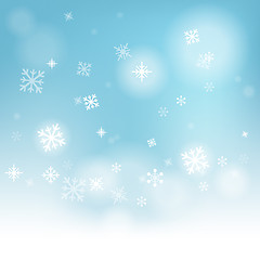 Image showing Snow Flakes Background Shows Winter Season Or Frozen Water
