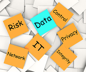 Image showing Data Post-It Note Shows Information Privacy And Control